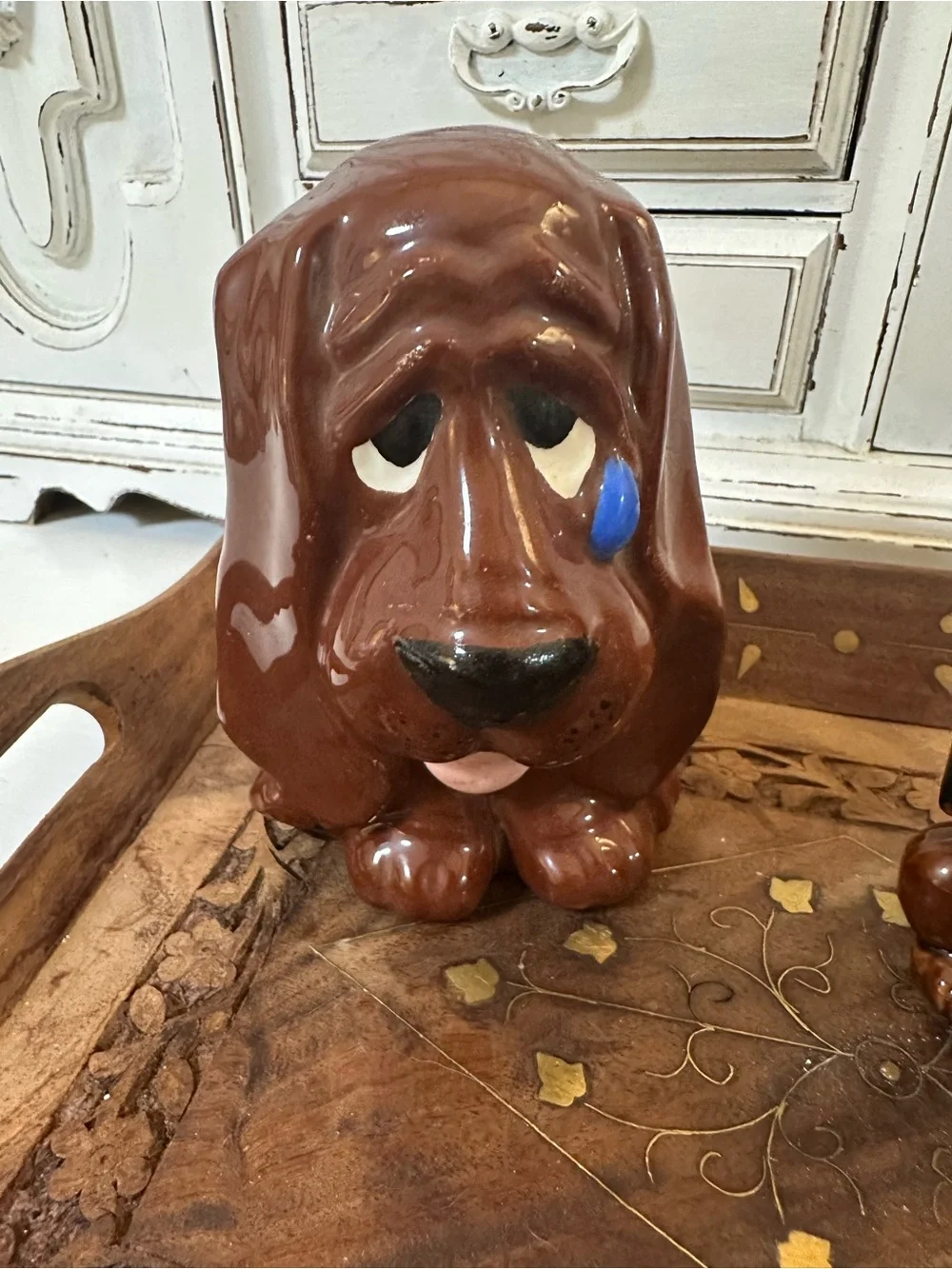 Ceramic Brown Dachshund Dog Figurine - Salt & Pepper Shakers